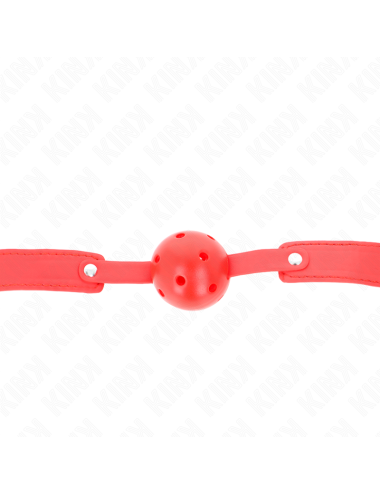 KINK - BOLA RESPIRÁVEL VERMELHA 4,5 CM MORDAÇA 65 x 2,5 CM