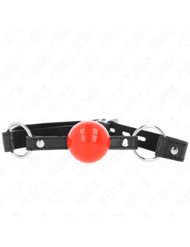 KINK - BOLA MORDAÇA 4 CM COM FECHADURA BOLA VERMELHA ALÇA PRETA 60 x 2 CM