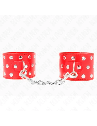 KINK - RETENÇÕES DE PULSO COM SNAP FASTEN COMPLETO DE REBITES VERMELHO AJUSTÁVEL 19-24 CM X 5