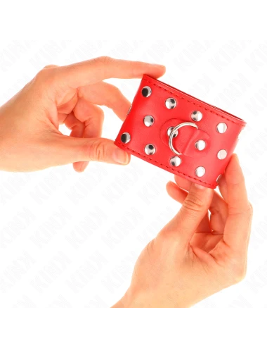 KINK - RETENÇÕES DE PULSO COM SNAP FASTEN COMPLETO DE REBITES VERMELHO AJUSTÁVEL 19-24 CM X 5