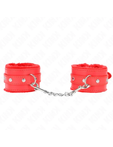 KINK - PULSO PREMIUM FORRO DE PELE VERMELHO COM CINTO VERMELHO AJUSTÁVEL 17-29 CM X 6 CM