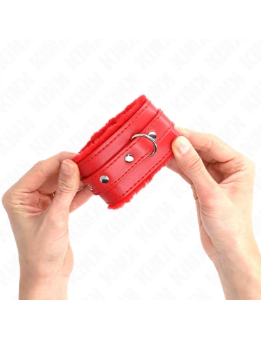KINK - PULSO PREMIUM FORRO DE PELE VERMELHO COM CINTO VERMELHO AJUSTÁVEL 17-29 CM X 6 CM