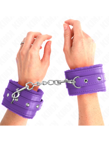 KINK - PULSO FORRO DE PELE PREMIUM ROXO COM CINTO ROXO AJUSTÁVEL 17-29 CM X 6 CM