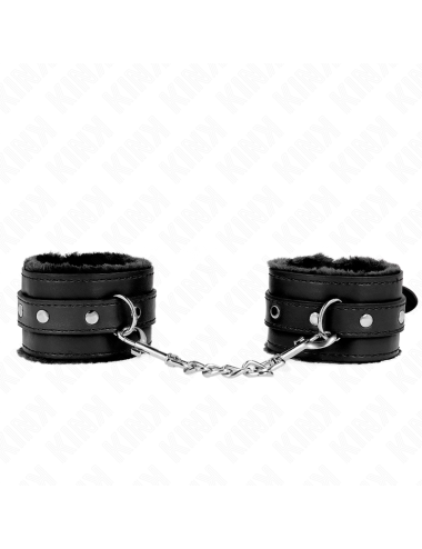 KINK - PULSO PREMIUM FORRO DE PELE PRETO COM CINTO PRETO AJUSTÁVEL 17-29 CM X 6 CM