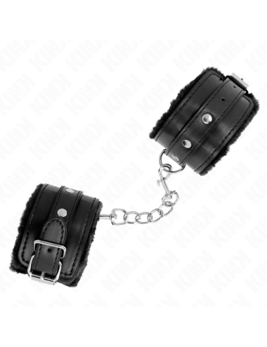 KINK - PULSO PREMIUM FORRO DE PELE PRETO COM CINTO PRETO AJUSTÁVEL 17-29 CM X 6 CM