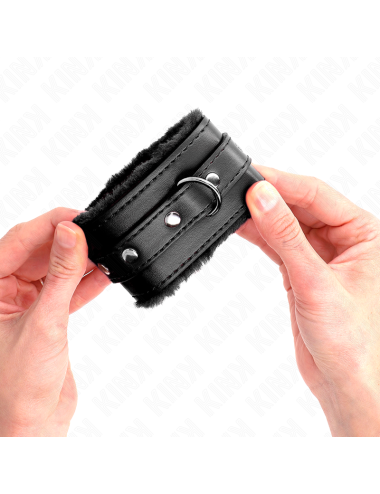 KINK - PULSO PREMIUM FORRO DE PELE PRETO COM CINTO PRETO AJUSTÁVEL 17-29 CM X 6 CM