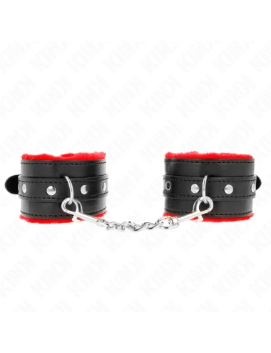 KINK - PULSO PREMIUM FORRO DE PELE VERMELHO COM CINTO PRETO AJUSTÁVEL 17-29 CM X 6 CM