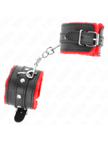 KINK - PULSO PREMIUM FORRO DE PELE VERMELHO COM CINTO PRETO AJUSTÁVEL 17-29 CM X 6 CM