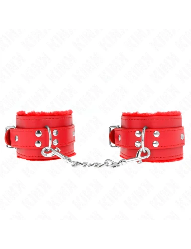 KINK - PULSO FORRO DE PELE VERMELHO COM CINTO VERMELHO AJUSTÁVEL 17-29 CM X 6 CM