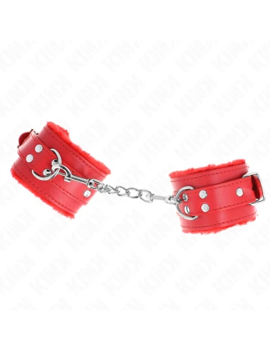 KINK - PULSO FORRO DE PELE VERMELHO COM CINTO VERMELHO AJUSTÁVEL 17-29 CM X 6 CM