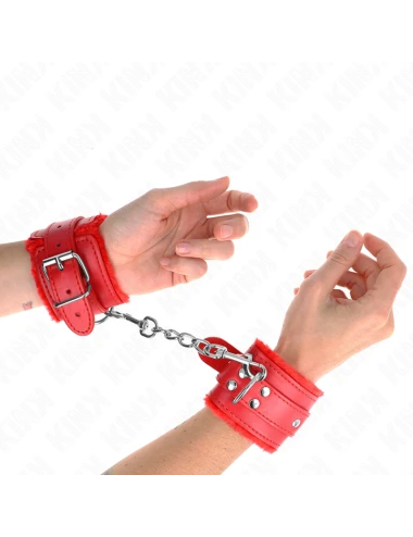 KINK - PULSO FORRO DE PELE VERMELHO COM CINTO VERMELHO AJUSTÁVEL 17-29 CM X 6 CM