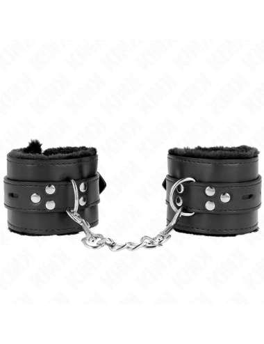 KINK - PULSO FORRO DE PELE COM FUROS QUADRADOS PRETO E CINTO PRETO AJUSTÁVEL 17-29 CM X 6 CM