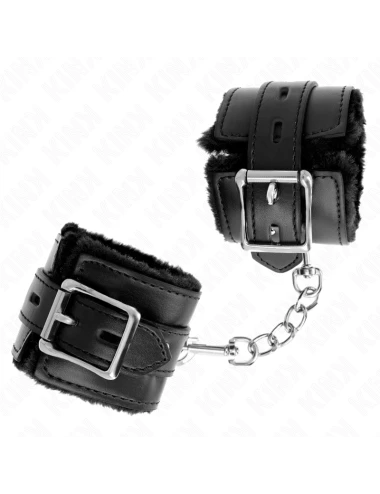KINK - PULSO FORRO DE PELE COM FUROS QUADRADOS PRETO E CINTO PRETO AJUSTÁVEL 17-29 CM X 6 CM