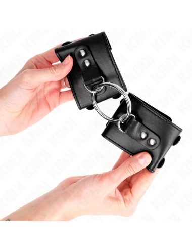 KINK - PUNHOS FIXOS COM ANEL E PRETOS AJUSTÁVEIS PRETOS 17-22 CM X 6