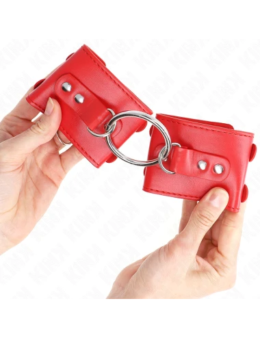 KINK - PULSO FIXO COM ANEL E PREGOS AJUSTÁVEIS VERMELHO 17-22 CM X 6