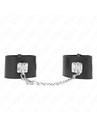 KINK - PUNHOS FIXOS COM CORRENTE 30 CM E FECHAMENTO DE CADEADO PRETO AJUSTÁVEIS 16-23 CM X 5