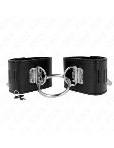 KINK - PULSO FIXO COM ANEL E FECHAMENTO DE CADEADO PRETO AJUSTÁVEL 16-23 CM X 5