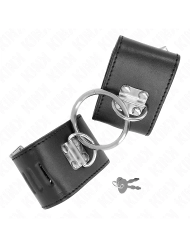 KINK - PULSO FIXO COM ANEL E FECHAMENTO DE CADEADO PRETO AJUSTÁVEL 16-23 CM X 5