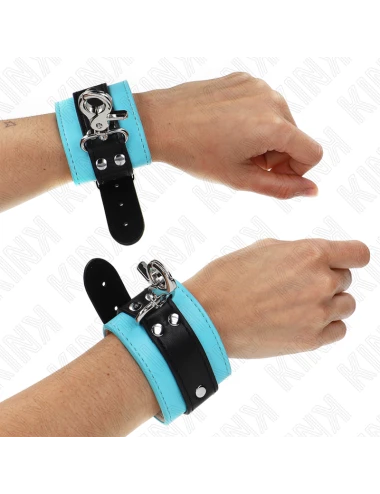KINK - RETENÇÕES DE PULSO FECHÁVEIS PREMIUM PRETO / AZUL AJUSTÁVEIS 21-28 CM X 5