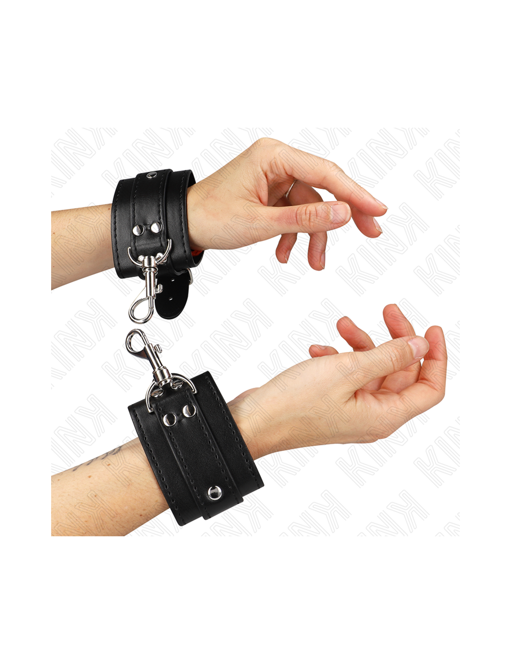 KINK - PROTEÇÕES DE PULSO DE MASMORRA COM BLOQUEIO PRETO AJUSTÁVEIS 21-28 CM X 5