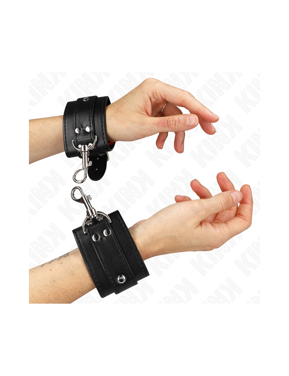 KINK - PROTEÇÕES DE PULSO DE MASMORRA COM BLOQUEIO PRETO AJUSTÁVEIS 21-28 CM X 5