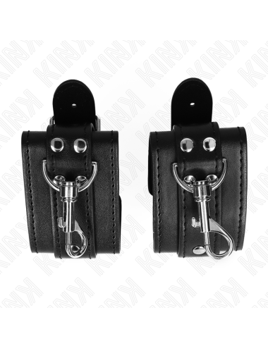 KINK - PROTEÇÕES DE PULSO DE MASMORRA COM BLOQUEIO PRETO AJUSTÁVEIS 21-28 CM X 5,5 CM