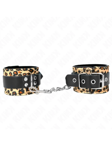 KINK - RETENÇÃO DE PULSO DE COURO REAL LEOPARDO AJUSTÁVEL 18-29 CM X 5