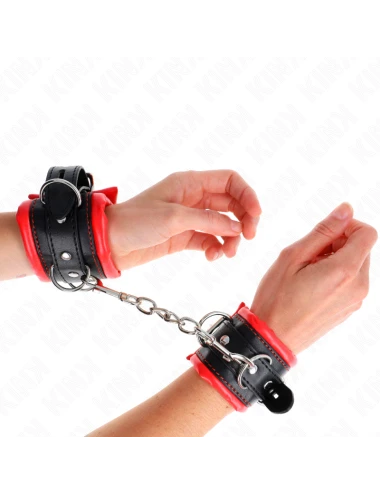 KINK - PULSO PESADO COM FORRO DE PELE VERMELHA AJUSTÁVEL 20-30 CM X 6 CM