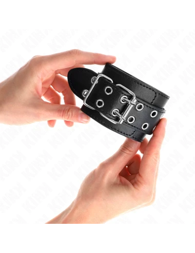 KINK - PUNHOS COM FIVELA DUPLA PRETO AJUSTÁVEIS 19-26 CM