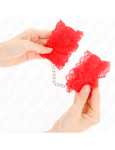 KINK - PUNHOS ELÁSTICOS DE RENDA VERMELHO