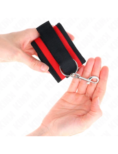 KINK - RETENÇÕES DE PULSO NYLON BIND HOOK&LOOP VERMELHO-PRETO MODELO 2 AJUSTÁVEL 18-35 CM X 6 CM
