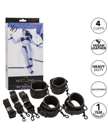 CALEXOTICS - NOCTURNAL RESTRIÇÕES DE CAMA COURO AJUSTÁVEL PRETO