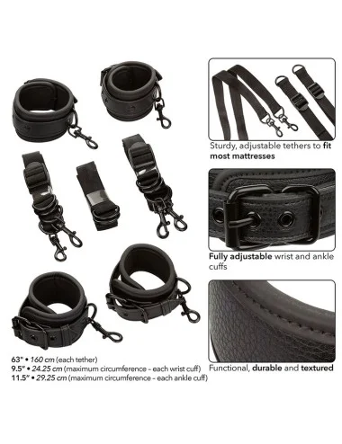 CALEXOTICS - NOCTURNAL RESTRIÇÕES DE CAMA COURO AJUSTÁVEL PRETO
