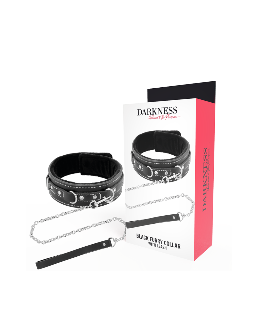 DARKNESS - COLAR DE COURO DE ALTA QUALIDADE COM TRELA DARKNESS - COLAR DE COURO DE ALTA QUALIDADE COM TRELA