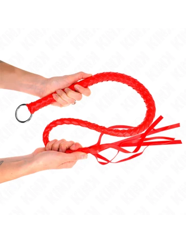 KINK - CHICOTE DE SERPENTE COM ANEL DE MÃO VERMELHO 65 CM