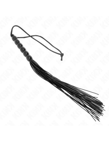 KINK - MINI CHICOTE DE SILICONE COM 6 CONTAS PRETAS 26 CM