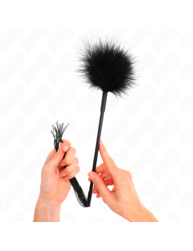 KINK - CHICOTE DE SILICONE COM PENAS PARA CÓCEGAS 47 CM