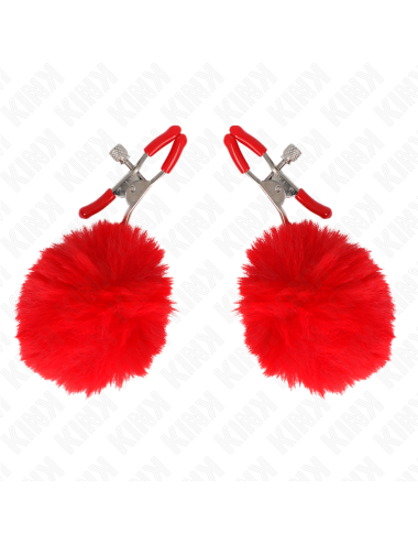 KINK - GRAMPO DE BOLA DE PELE FALSA VERMELHO 6 CM