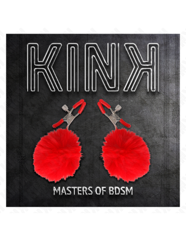 KINK - GRAMPO DE BOLA DE PELE FALSA VERMELHO 6 CM