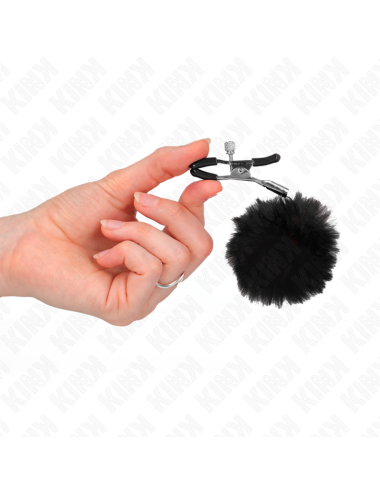 KINK - GRAMPO DE BOLA DE PELE FALSA PRETO 6 CM