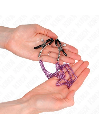 KINK - PINÇAS PARA BICOS COM 3 CORRENTES ROXO 20/23/28 CM