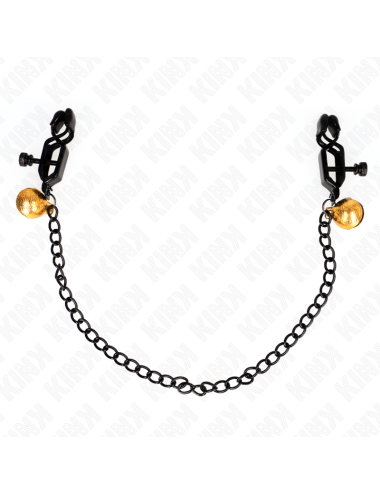 KINK - PINÇAS DE CADEIA PLANA E SINO PRATA 30 CM