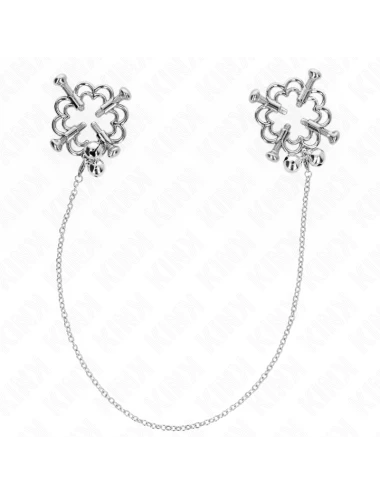 KINK - PINÇAS DE FLOR DE METAL COM CORRENTE