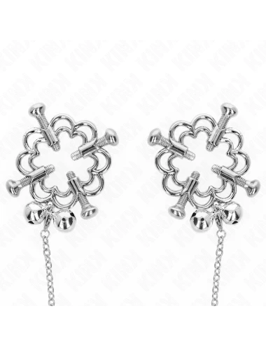 KINK - PINÇAS DE FLOR DE METAL COM CORRENTE