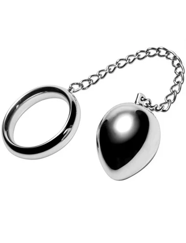 METAL HARD - ANEL DE GALO 45MM + CORRENTE COM BOLA DE METAL