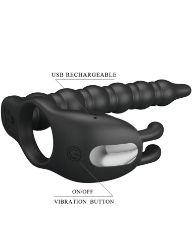 PRETTY LOVE - BLACKNEY ANÉIS PARA PÊNIS COM PLUG VIBRADOR