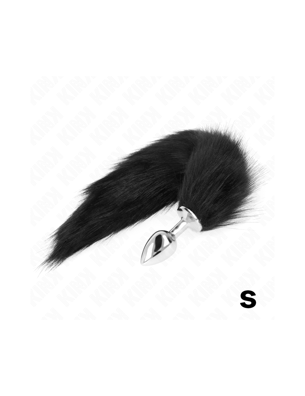 KINK - PLUG ANAL TAMANHO S 7 X 3 CM COM CAUDA SINTÉTICA 40 CM PRETO