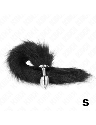 KINK - PLUG ANAL TAMANHO S 7 X 3 CM COM CAUDA SINTÉTICA 40 CM PRETO