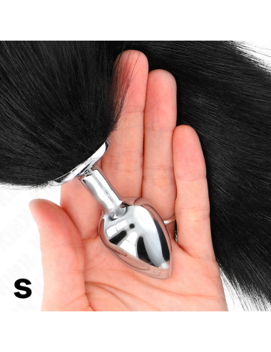 KINK - PLUG ANAL TAMANHO S 7 X 3 CM COM CAUDA SINTÉTICA 40 CM PRETO