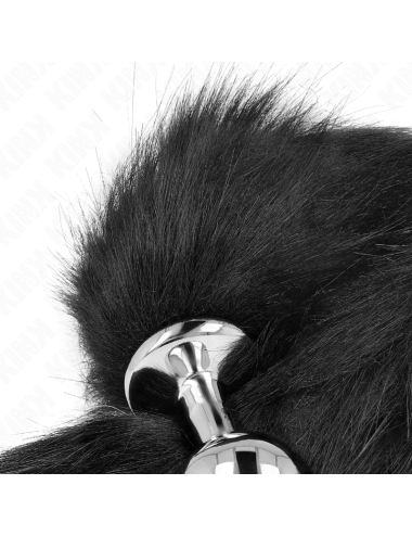 KINK - PLUG ANAL TAMANHO M 8 X 3,5 CM COM CAUDA SINTÉTICA 40 CM PRETO
